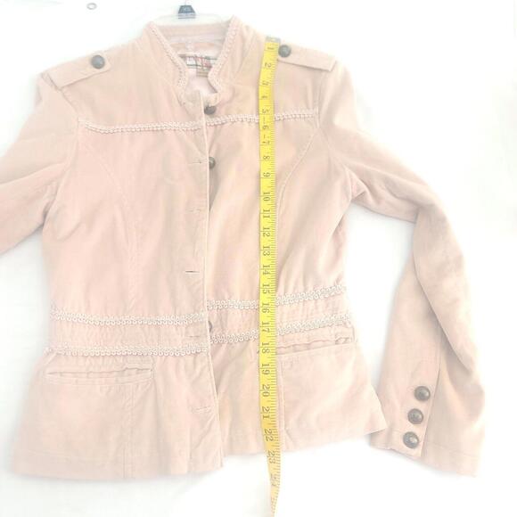 Twenty Twenty Cream Military Style Cotton Button Down Size Small Blazer - Picture 7 of 11